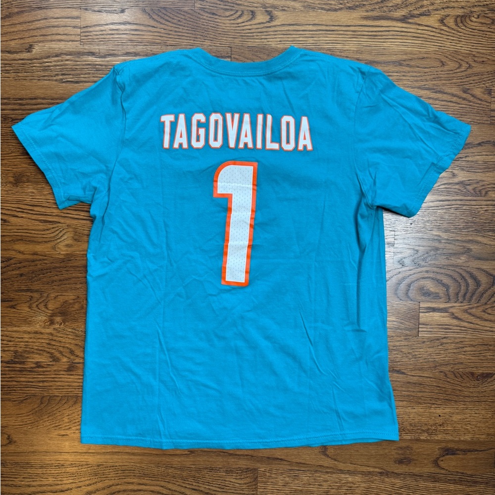 NFL Team Apparel Miami Dolphins Tua Tagovailoa Mens Short Sleeve T-Shirt Size M